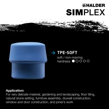                                             SIMPLEX soft-face mallets TPE-soft / nylon; with cast iron housing and high-quality wooden handle
 IM0015101 Foto ArtGrp Zusatz en
