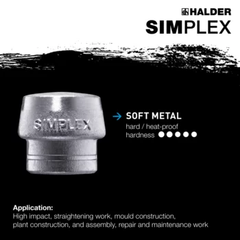                                             SIMPLEX soft-face mallets Soft metal; with reinforced cast iron housing and fibre-glass handle
 IM0015357 Foto ArtGrp Zusatz en
